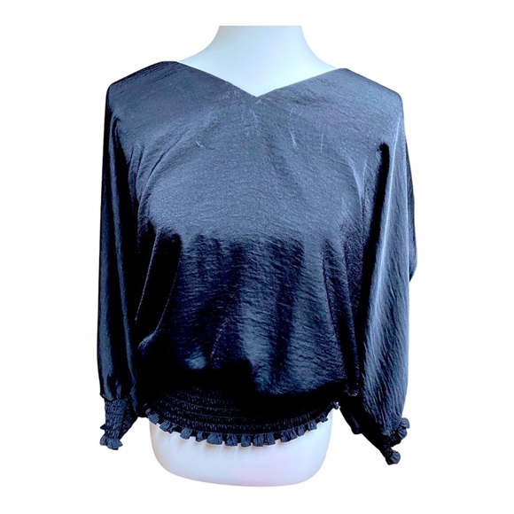 Sam & Jess Cold Shoulder Black Blouse - Picture 1 of 5